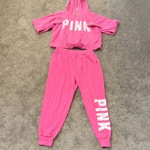 PINK Victoria's Secret Bright Pink track suite set